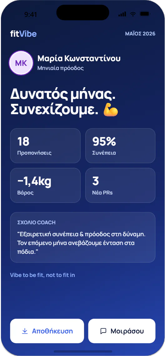 Branded μηνιαία αναφορά για τον ασκούμενο