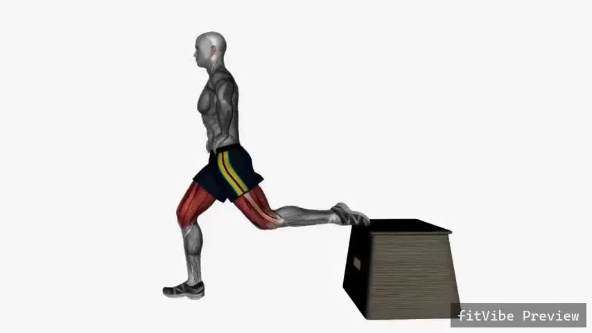 Οπτική επίδειξη της άσκησης Βουλγάρικο Split Squat αριστερό με σωματικό βάρος, πλάγια όψη