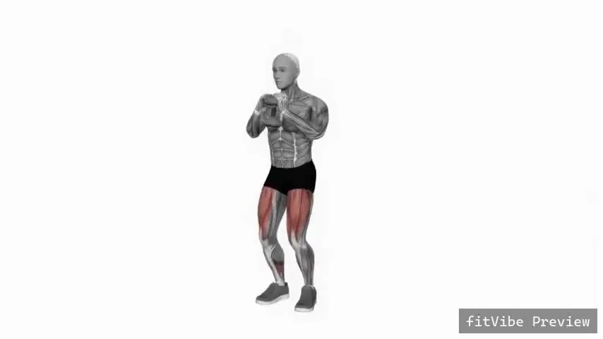 Οπτική επίδειξη της άσκησης Goblet squat με αλτήρα