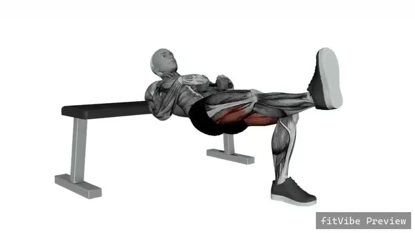 Οπτική επίδειξη της άσκησης Hip Thrust με αλτήρα σε ένα πόδι