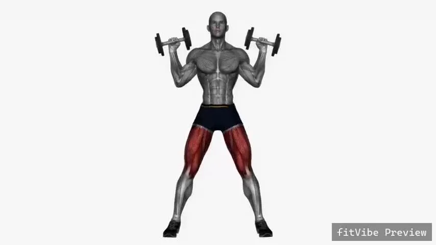 Οπτική επίδειξη της άσκησης Squat με αλτήρες πάνω στους ώμους