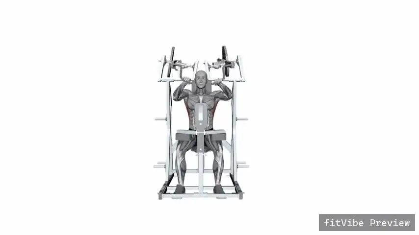 Οπτική επίδειξη της άσκησης Hammer Strength Plate Loaded High κωπηλατική Both χεριών