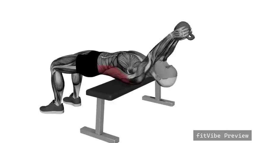 Οπτική επίδειξη της άσκησης Έλξεις με kettlebell από ύπτια θέση