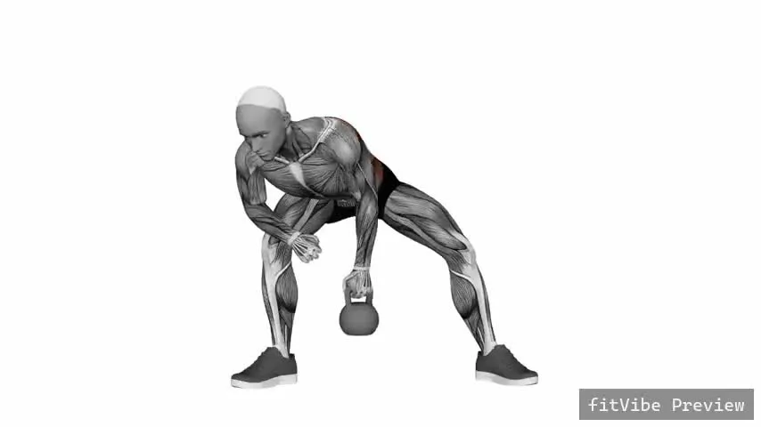 Οπτική επίδειξη της άσκησης Kettlebell Κωπηλατική με Μονό Χέρι