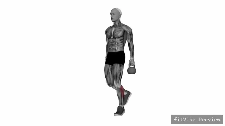 Οπτική επίδειξη της άσκησης Kettlebell Άρσεις Γαμπών με Μονό Πόδι
