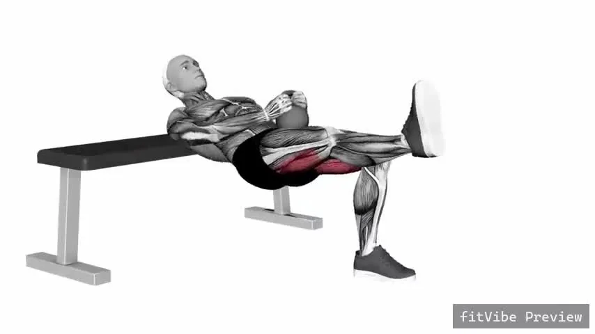 Οπτική επίδειξη της άσκησης Hip Thrust με kettlebell, μονό πόδι