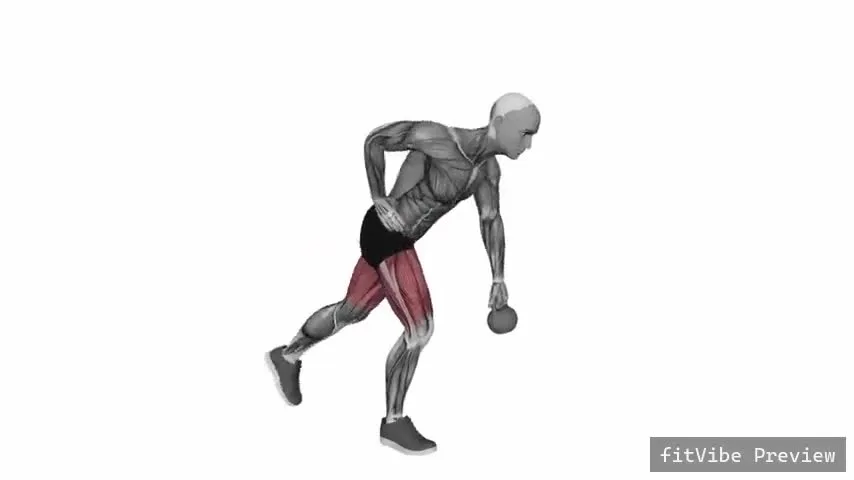 Οπτική επίδειξη της άσκησης Ρουμανικό deadlift με kettlebell σε ένα πόδι