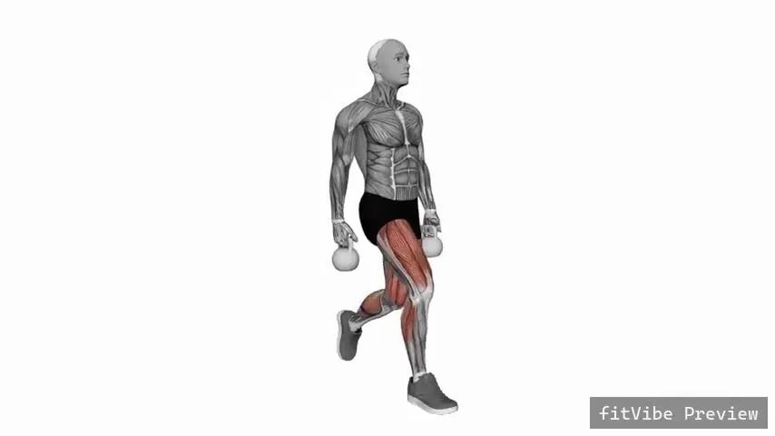 Οπτική επίδειξη της άσκησης Split κάθισμα με kettlebell