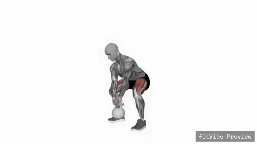 Οπτική επίδειξη της άσκησης Sumo deadlift με kettlebell