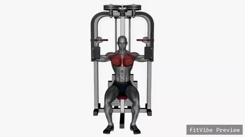 Οπτική επίδειξη της άσκησης Pec Deck ανοίγματα Machine