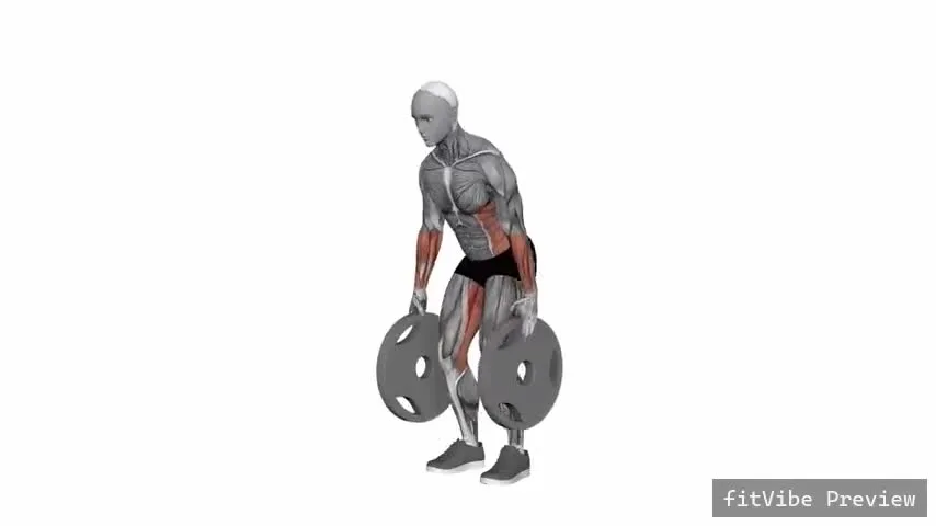 Οπτική επίδειξη της άσκησης Deadlift με δίσκο σε σφικτή λαβή