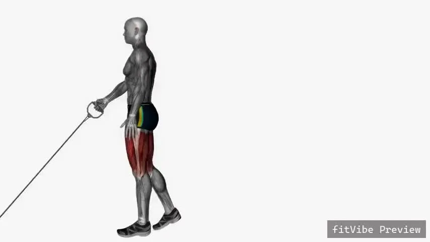 Οπτική επίδειξη της άσκησης Ρουμάνικο deadlift μονόποδο με λάστιχο στα δεξιά