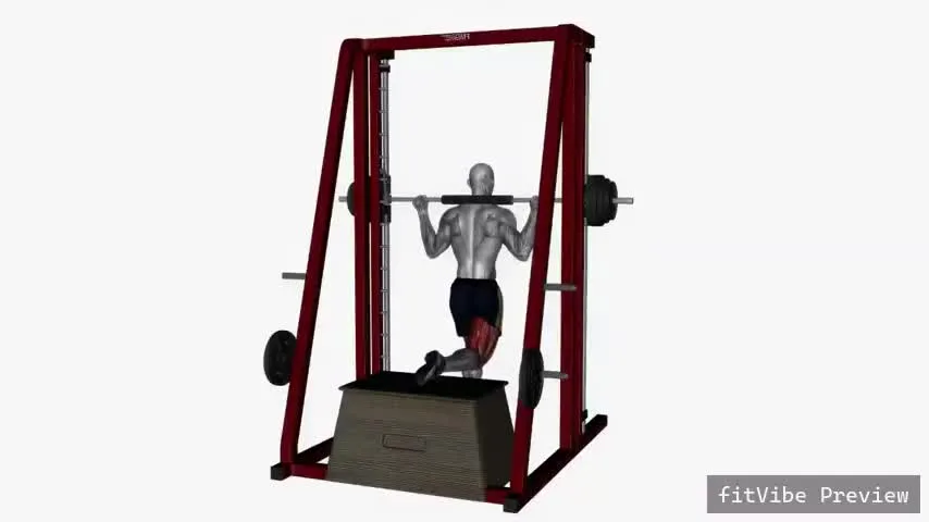 Οπτική επίδειξη της άσκησης Bulgarian split squat με Smith